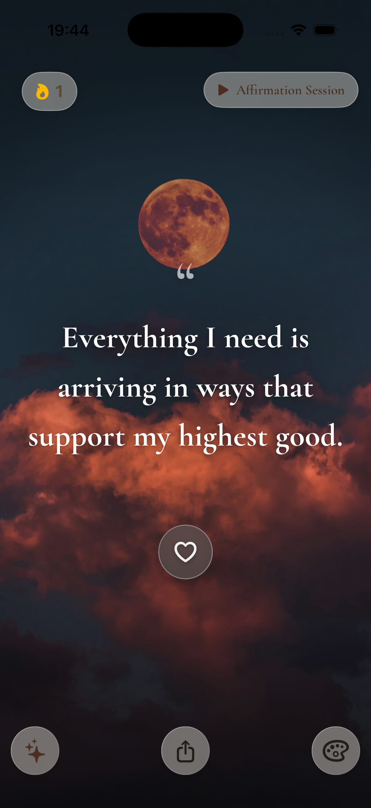 AffirmMe welcome screen